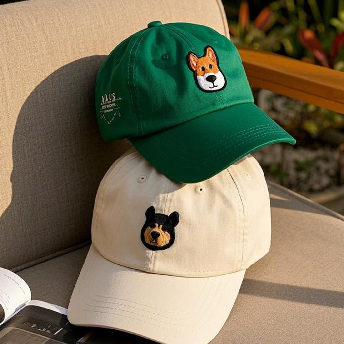 Customised Pet Face Baseball Hats with Pet Silhouette Embroidery
