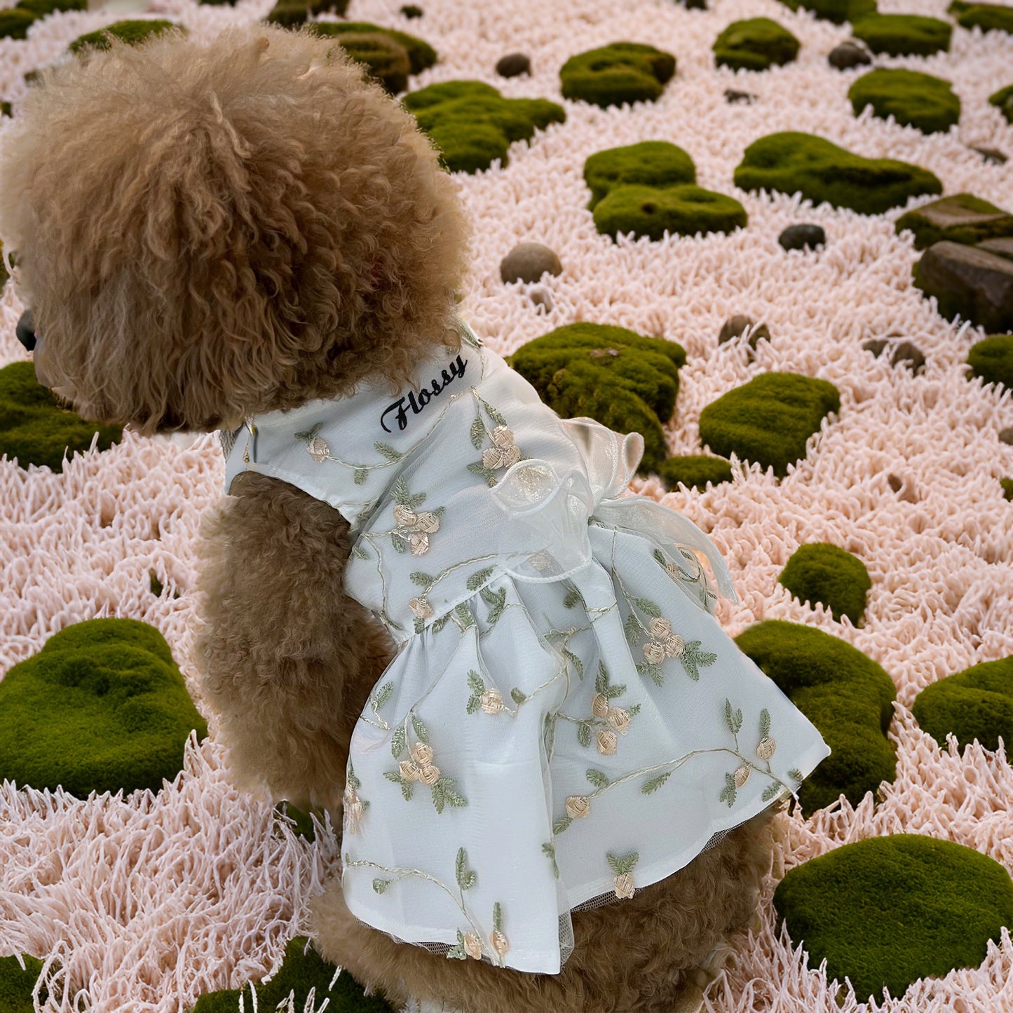 Personalized Double-Layer Princess Dog Dress with Embroidery Name