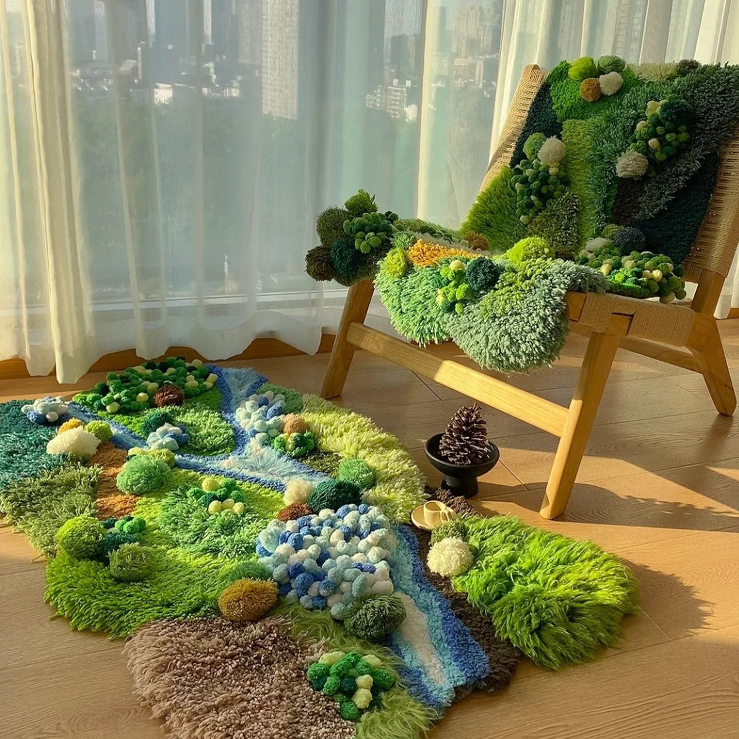 Handmade Latch Hook Soft Moss Rugs
