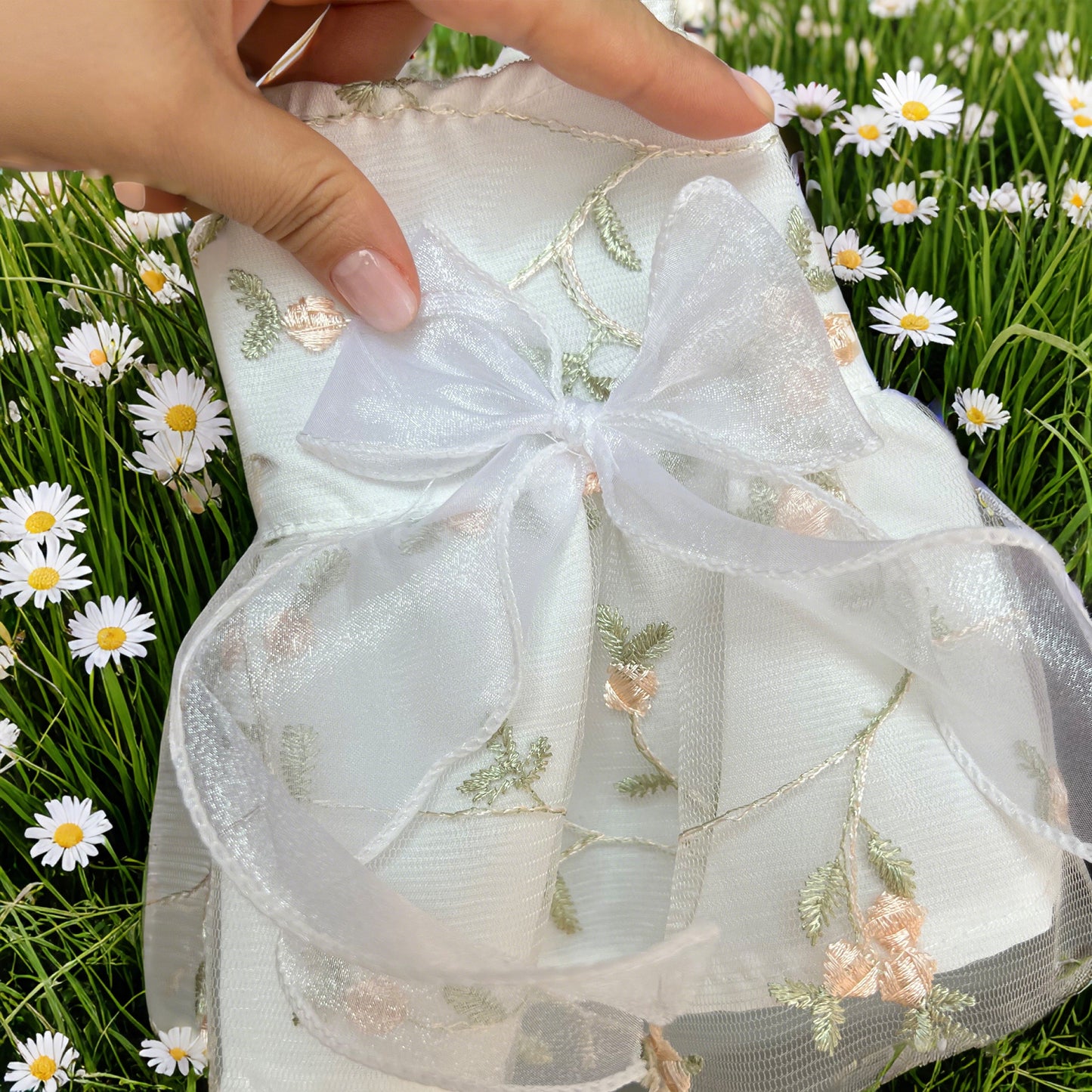 Personalized Double-Layer Princess Dog Dress with Embroidery Name