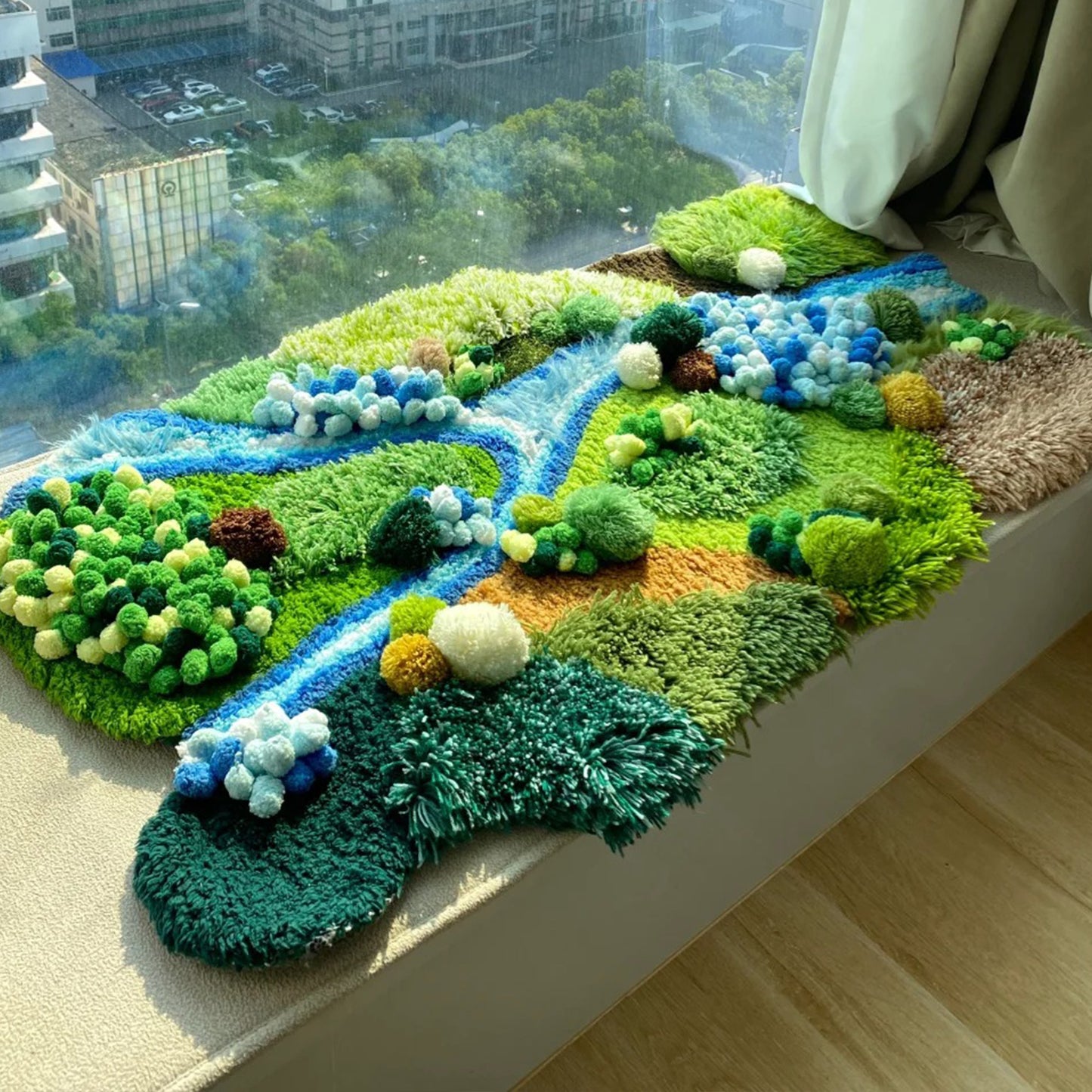 Handmade Latch Hook Soft Moss Rugs