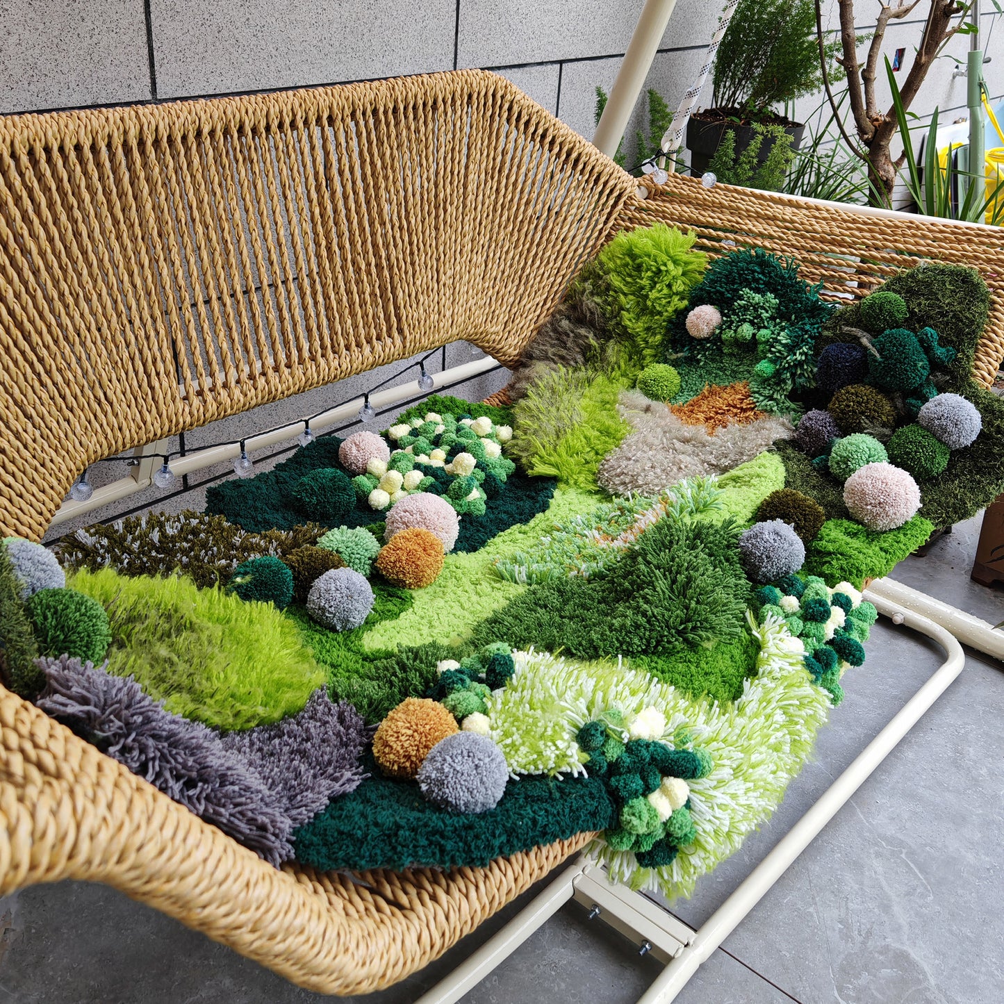 Handmade Latch Hook Soft Moss Rugs