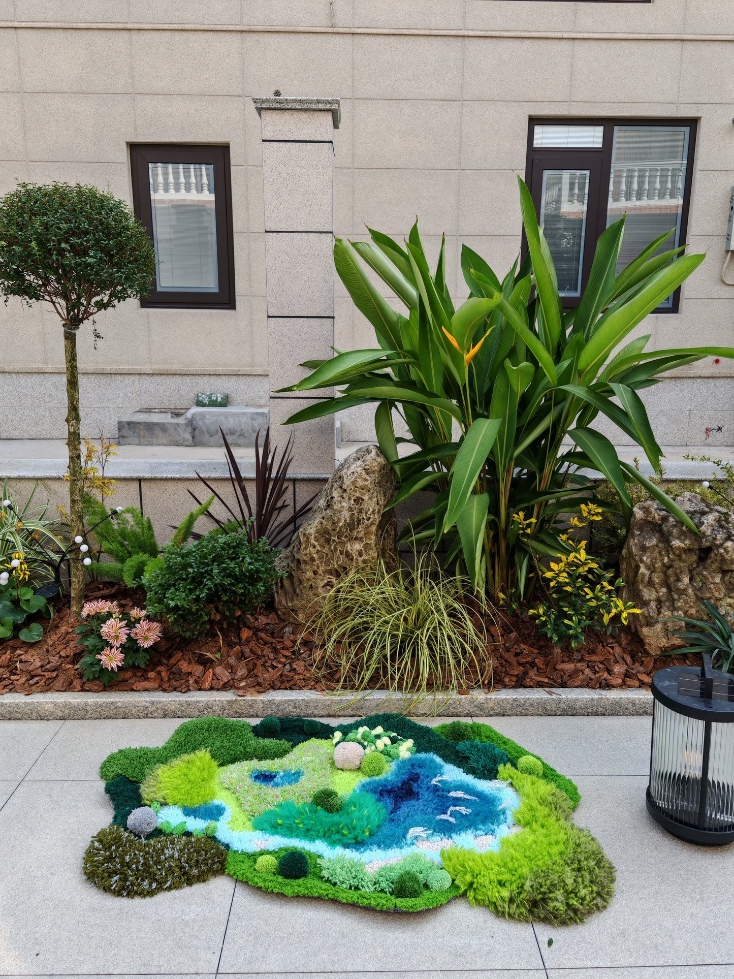 Handmade Crochet Moss Rug, Abstract Landscape Carpet - Multiple Sizes
