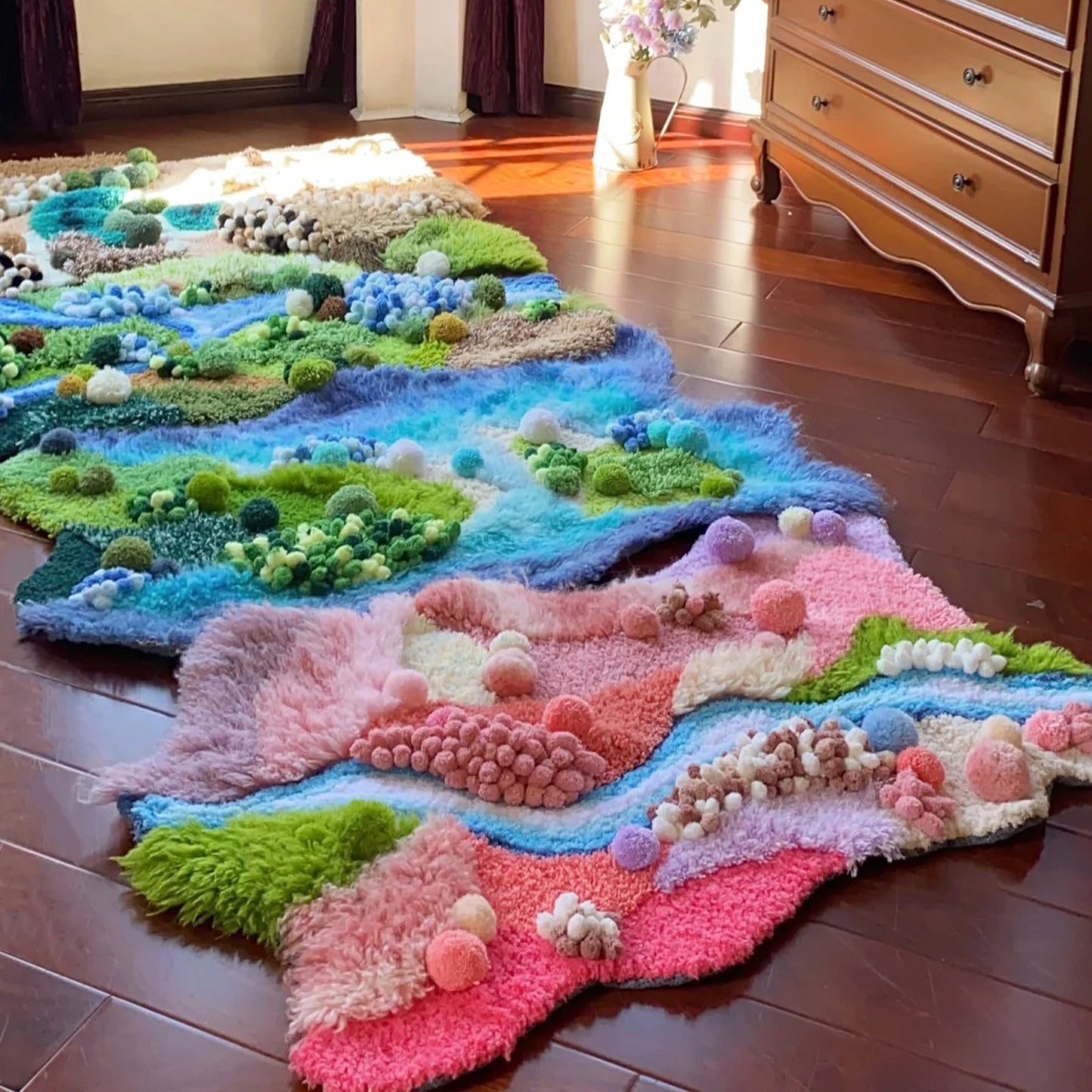 Handmade Latch Hook Moss Rugs