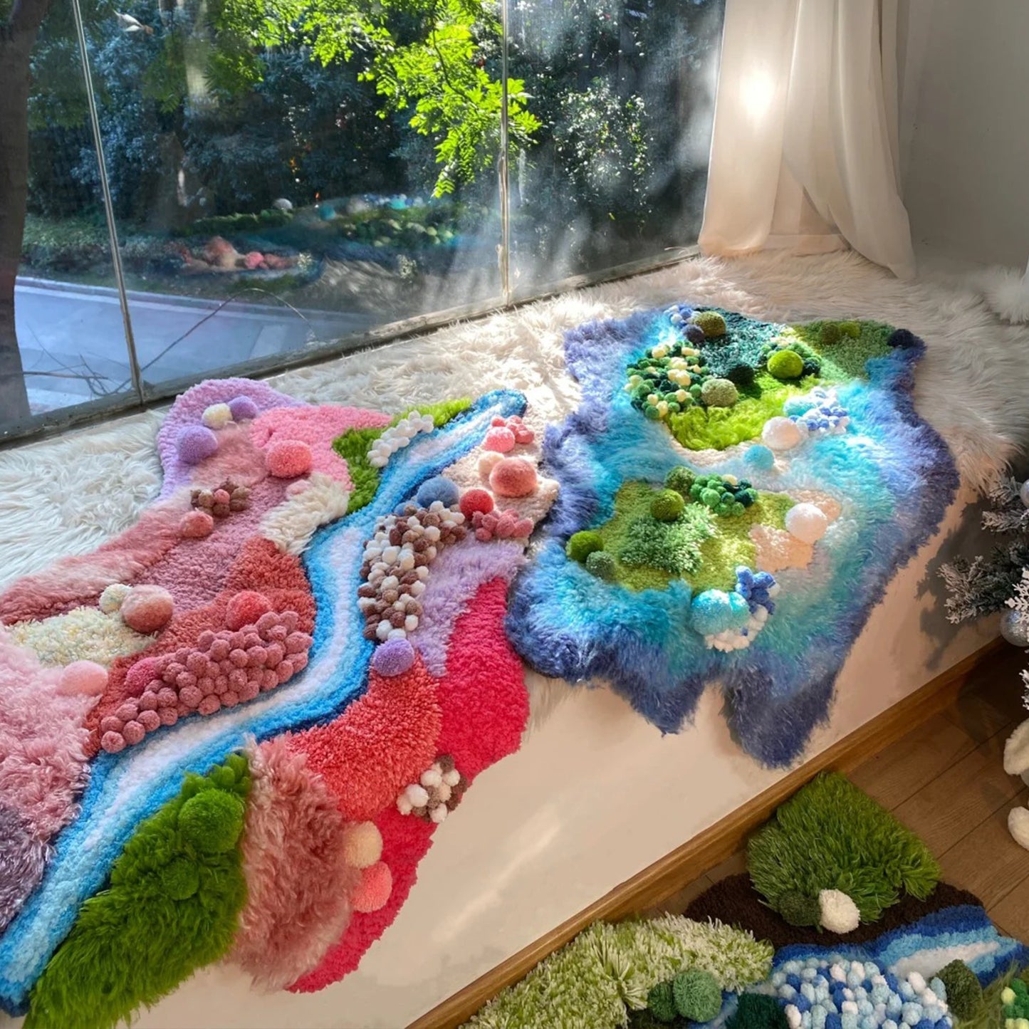 Handmade Latch Hook Moss Rugs