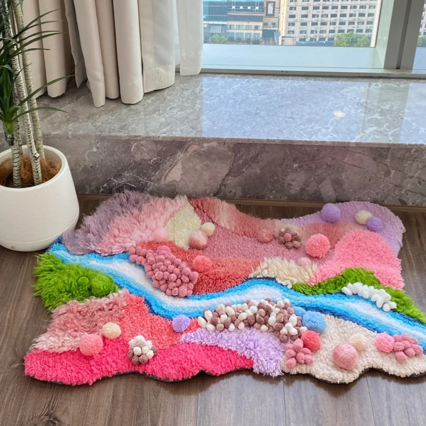 Handmade Latch Hook Moss Rugs