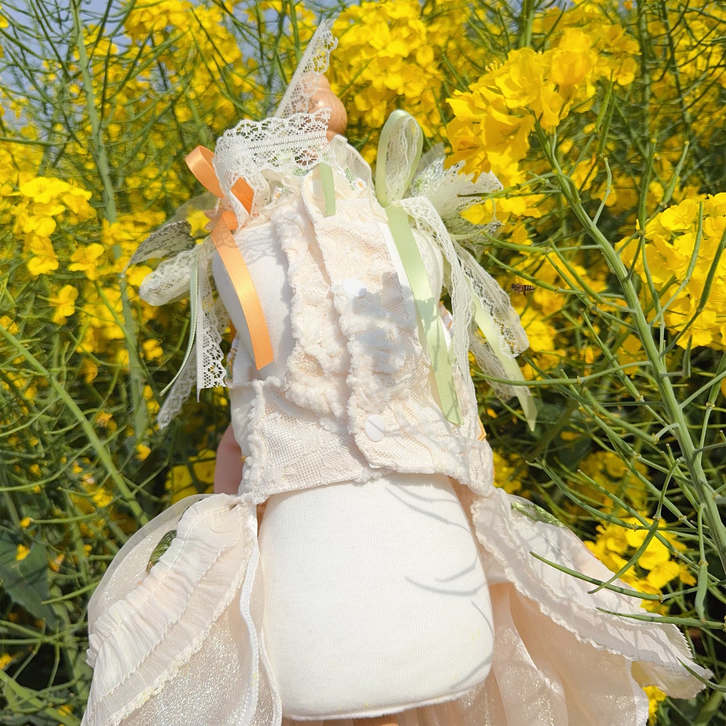 Yellow Embroidered Sunflowers Dog Wedding Dress
