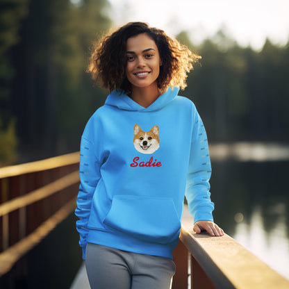Custom Pet Hoodie - Personalized Multiple Dog Portraits Embroidered Sweatshirt