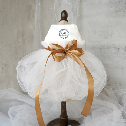 Custom Embroidered Wedding Dress for Cats and Dogs