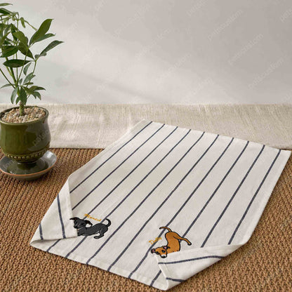 Dog Mom Kitchen Towel, Personalized Pet Portrait Embroidered Gift
