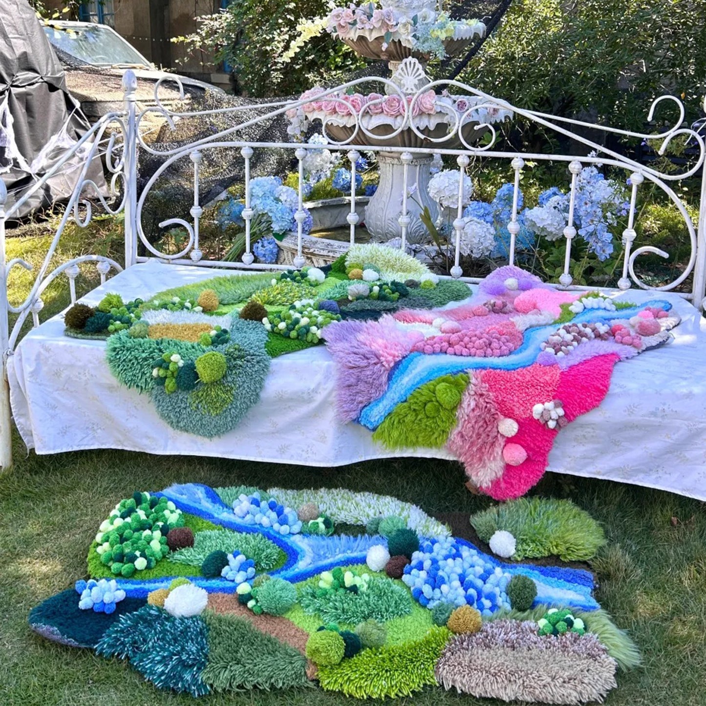 Handmade Latch Hook Soft Moss Rugs