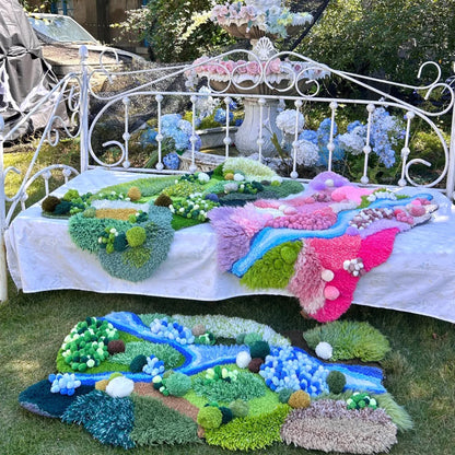 Handmade Latch Hook Soft Moss Rugs