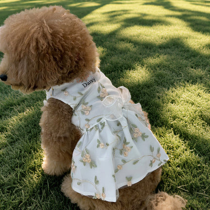 Custom Valentine's Princess Dog Dress with Embroidery Name