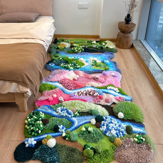 Handmade Latch Hook Soft Moss Rugs