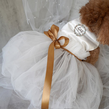 Custom Embroidered Wedding Dress for Cats and Dogs