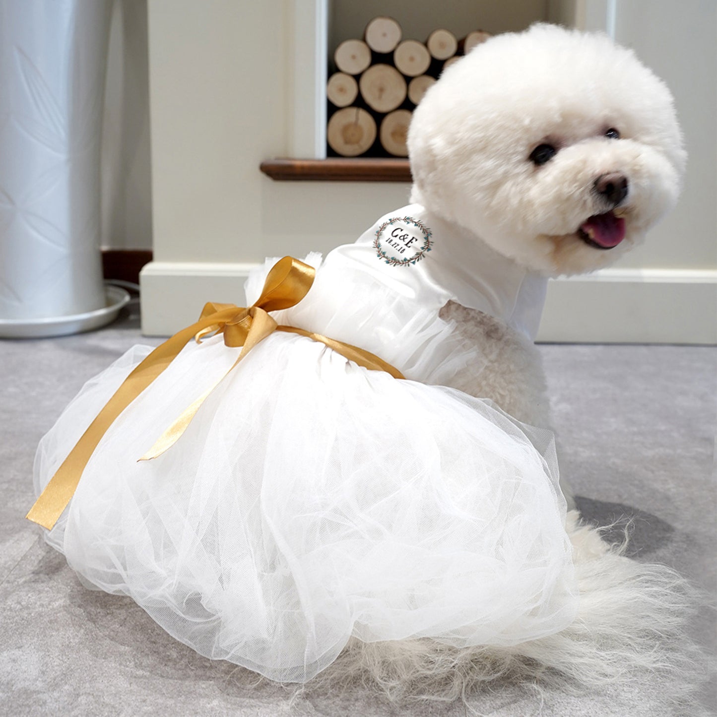 Custom Embroidered Wedding Dress for Cats and Dogs
