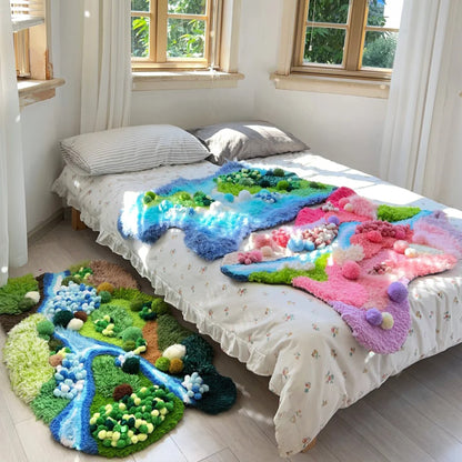 Handmade Latch Hook Moss Rugs