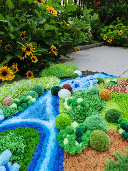 Handmade Moss Rug Abstract Indoor/outdoor Area Carpet - 125x80CM