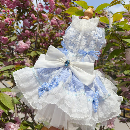Lace Lolita Fluffy Ruffled Pet Dress for Going Out