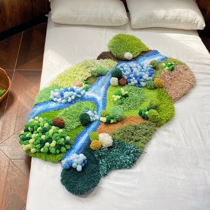 Handmade Latch Hook Moss Rugs