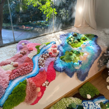Handmade Latch Hook Moss Rugs
