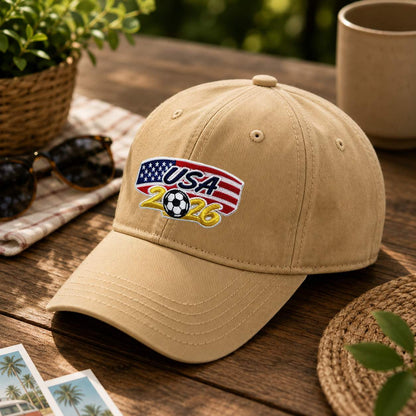 USA 2026 Soccer Fan Hat – Embroidered Flag Cap