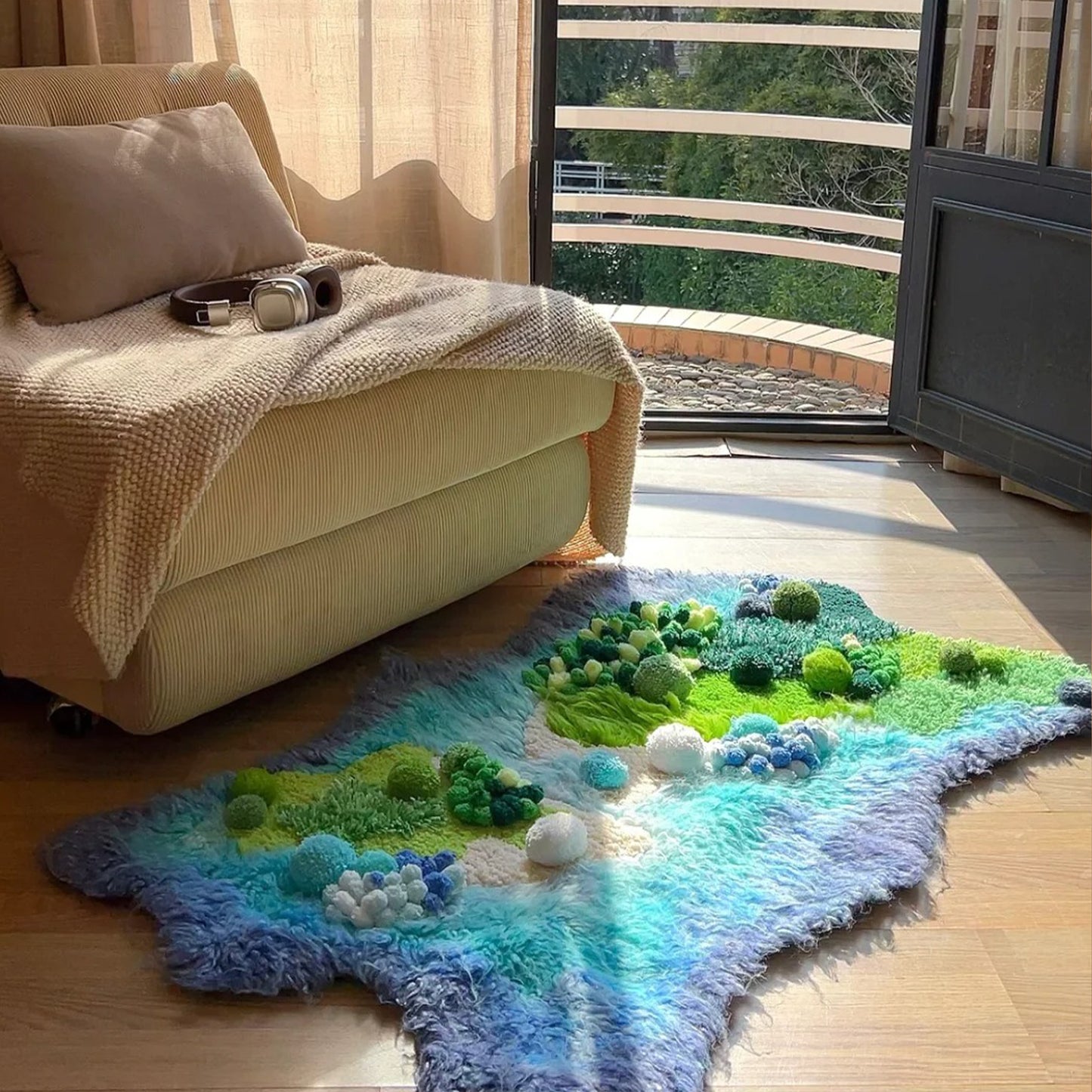 Fluffy 3D Latch Hook Moss Rug
