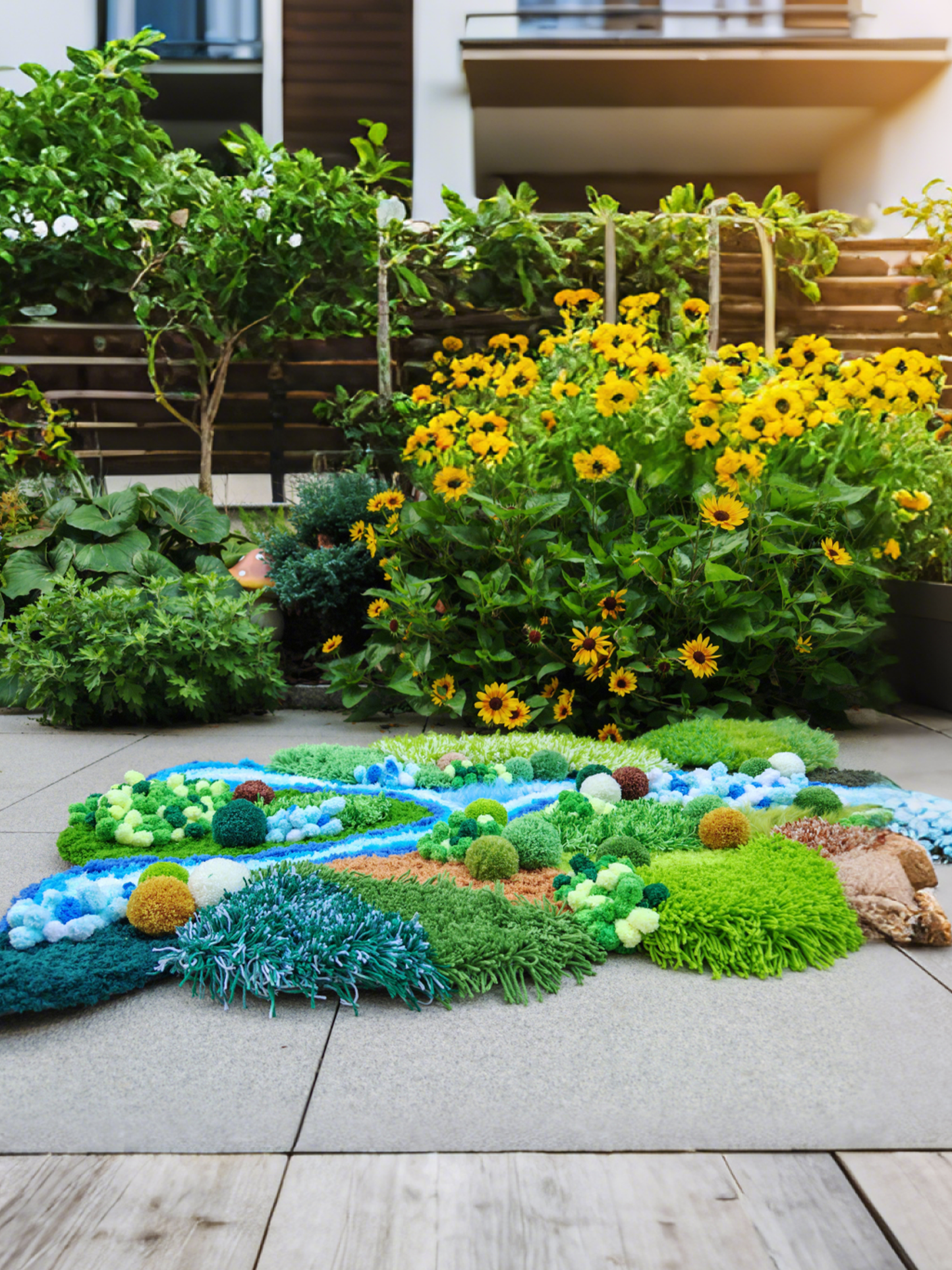 Handmade Moss Rug Abstract Indoor/outdoor Area Carpet - 125x80CM