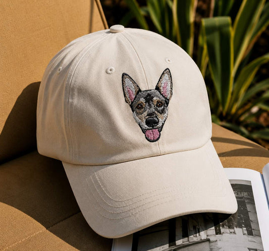 Custom Pet Face Embroidered Baseball Cap – Personalized Dog & Cat Portrait Hat