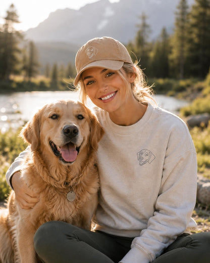Customised Pet Face Baseball Hats with Pet Silhouette Embroidery