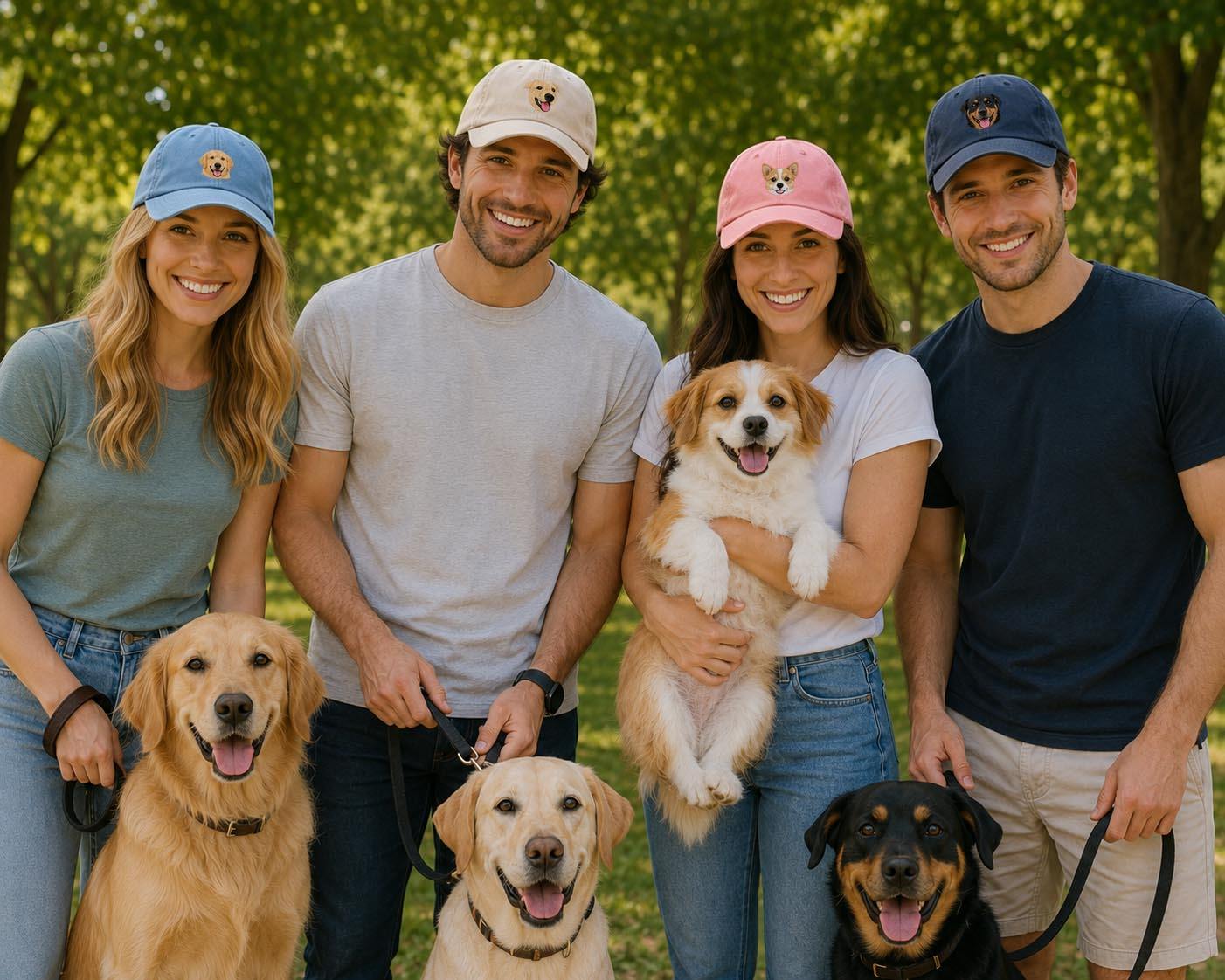 Custom Pet Face Embroidered Baseball Cap – Personalized Dog & Cat Portrait Hat