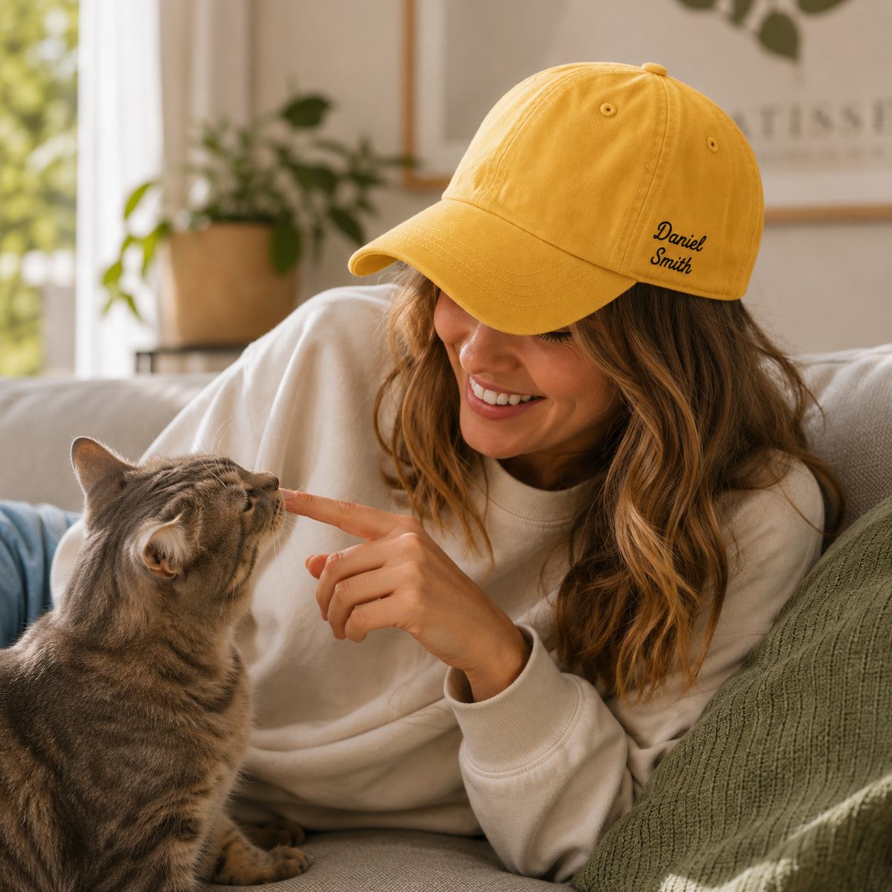 Personalized Pet Cap with Name Embroidery - Unisex - Hat Side Embroidery