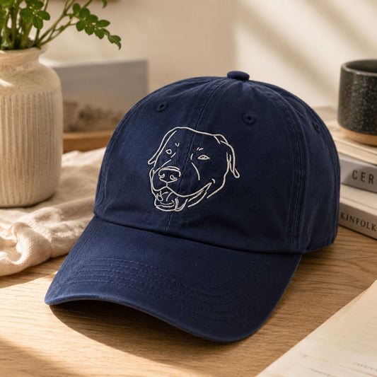 Customised Pet Face Baseball Hats with Pet Silhouette Embroidery