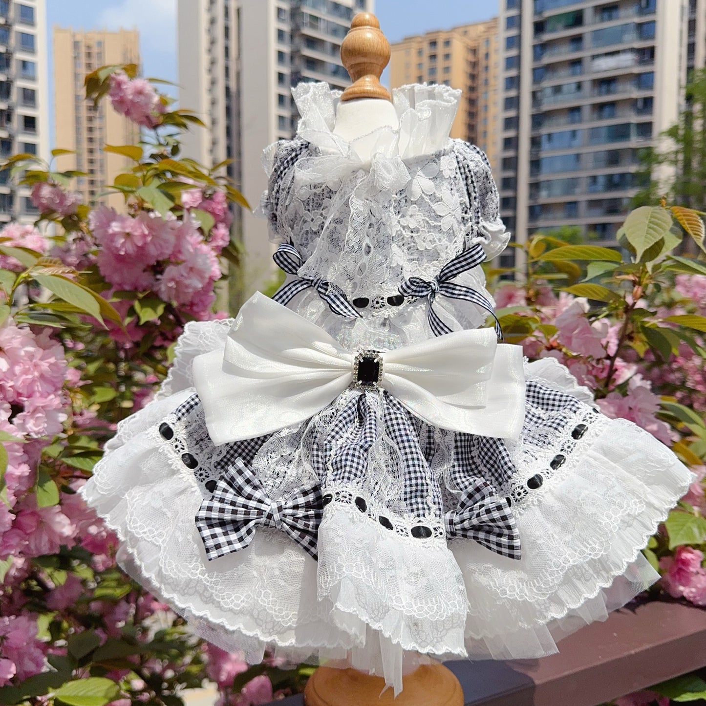 Lace Lolita Fluffy Ruffled Pet Dress for Going Out