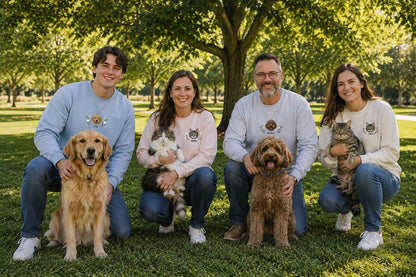 Personalized Multiple Dog Portraits & Name Embroidered Sweatshirt